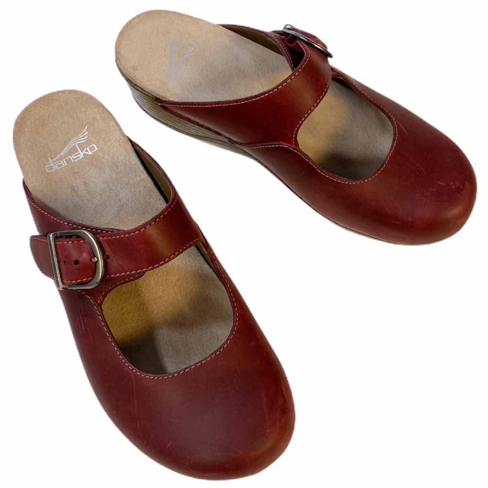 dansko Martina Mary Jane Clog Red 40 U.S. 9.5-10